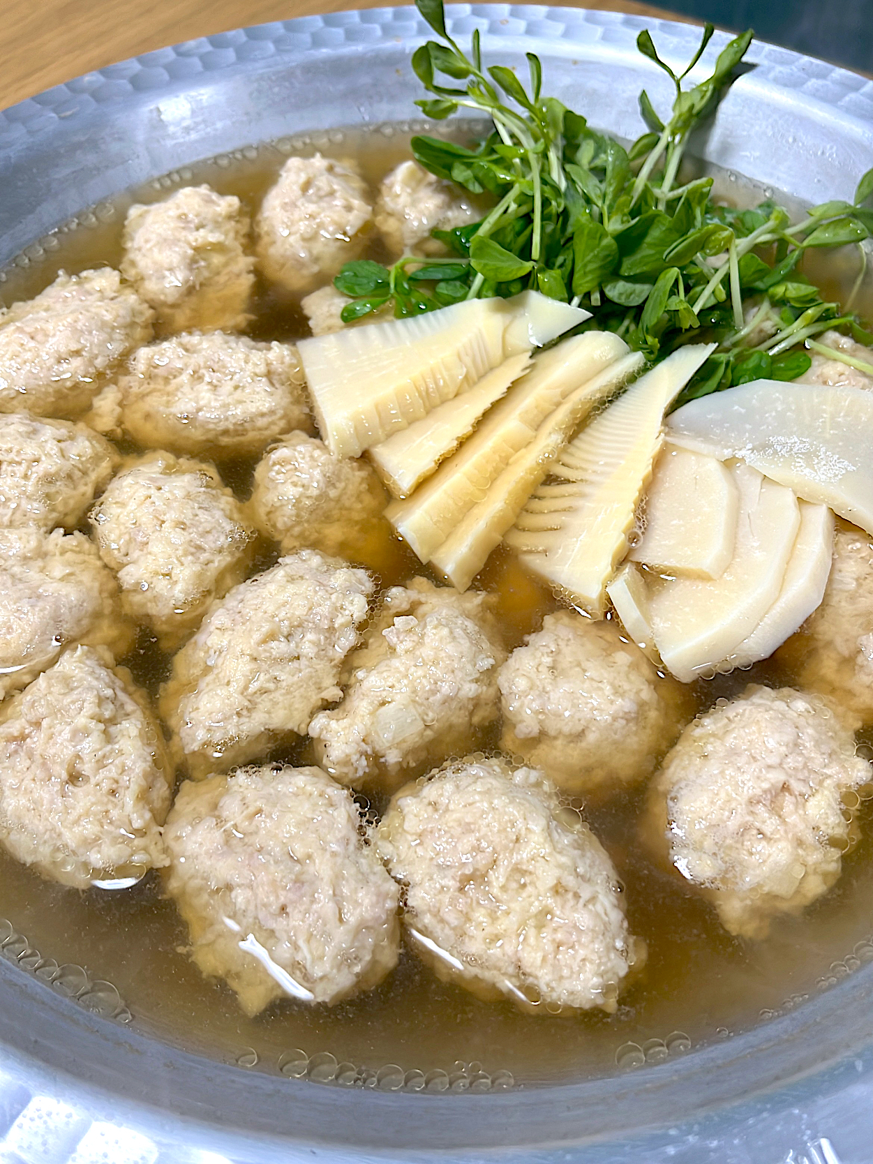 軟骨・タケノコ入り鳥団子鍋🍲😊