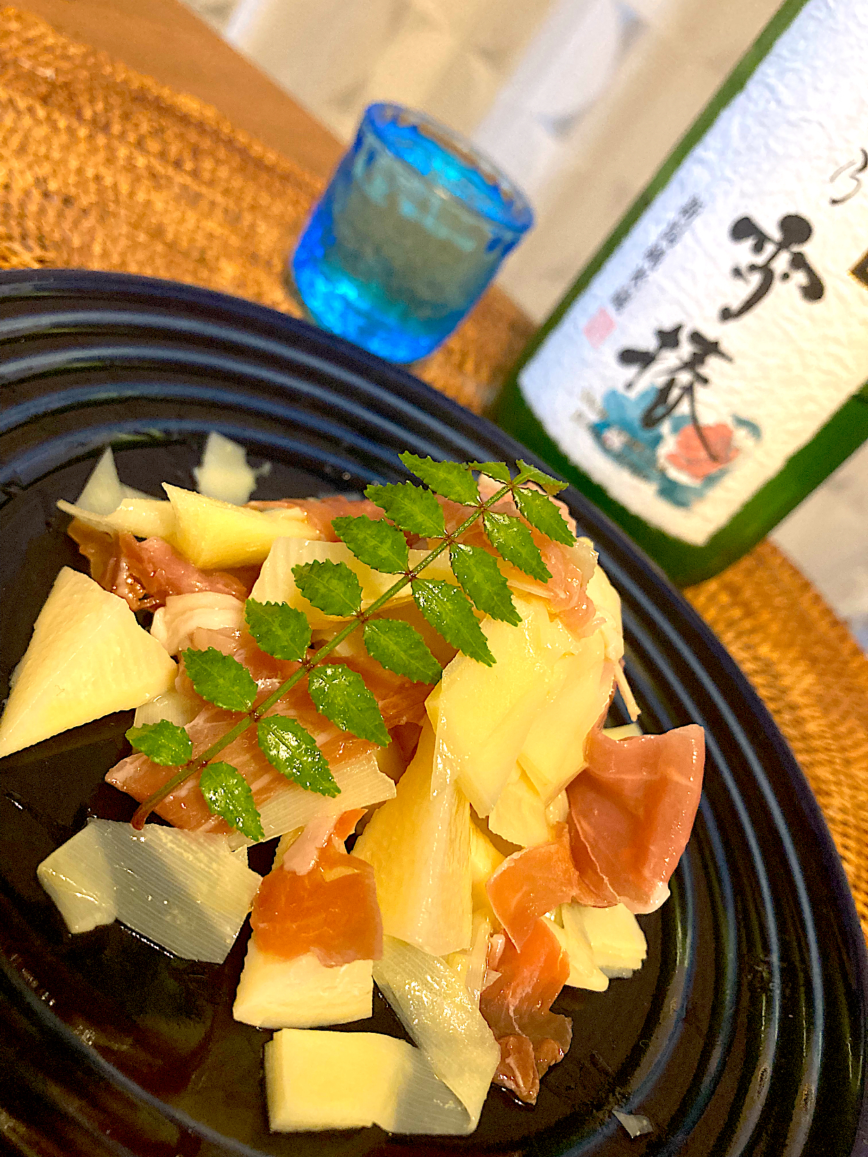 アイの料理 姫皮と生ハムのマリネ😋🍶💕✨