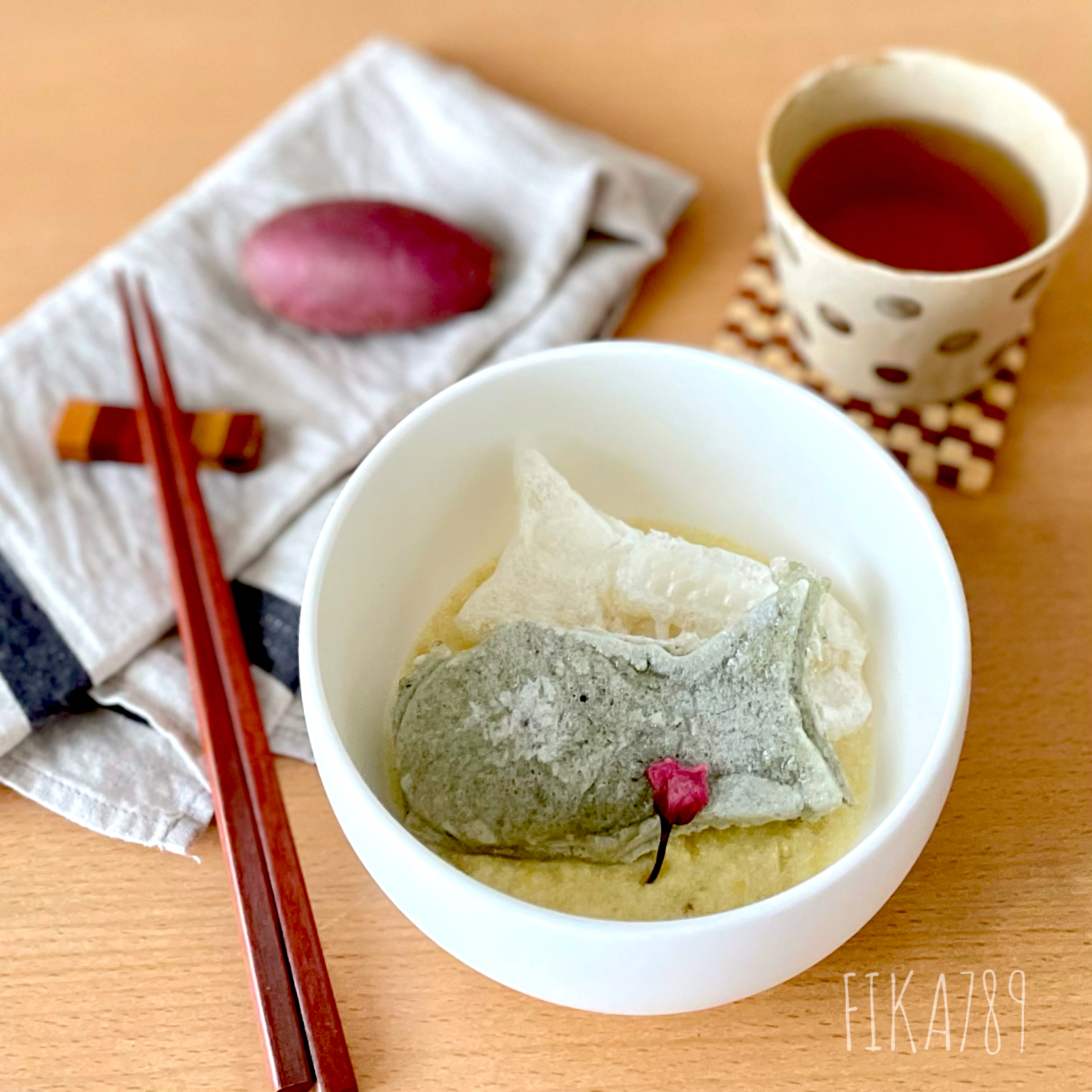 さつまいも餡で　おもちデザート