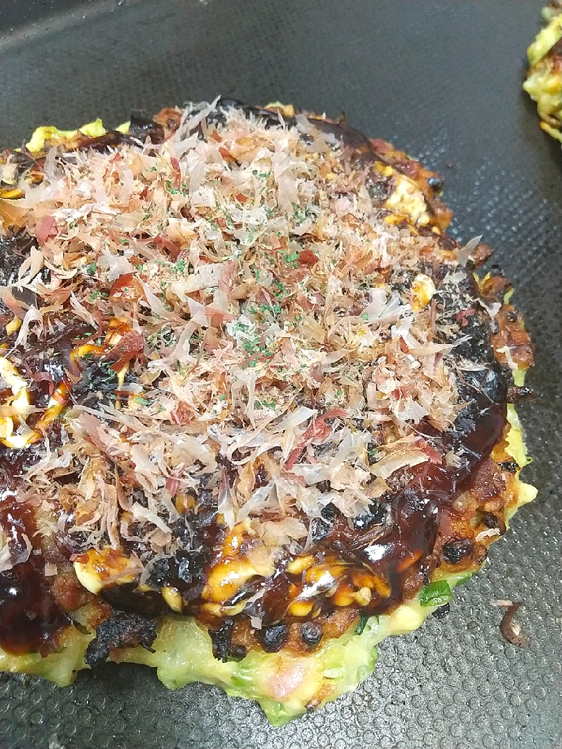 ☆今日の晩ごはん☆　わが家のお好み焼き(豆腐入り)