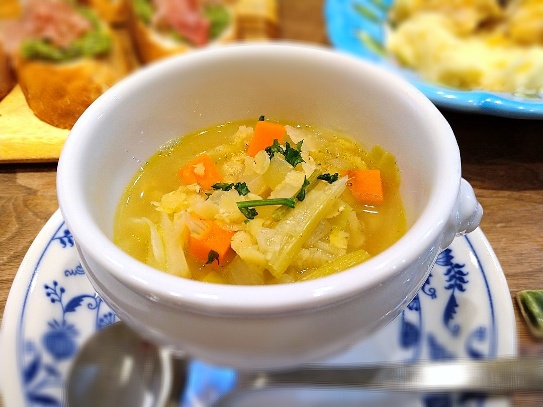 レンズ豆とキャベツのスープ