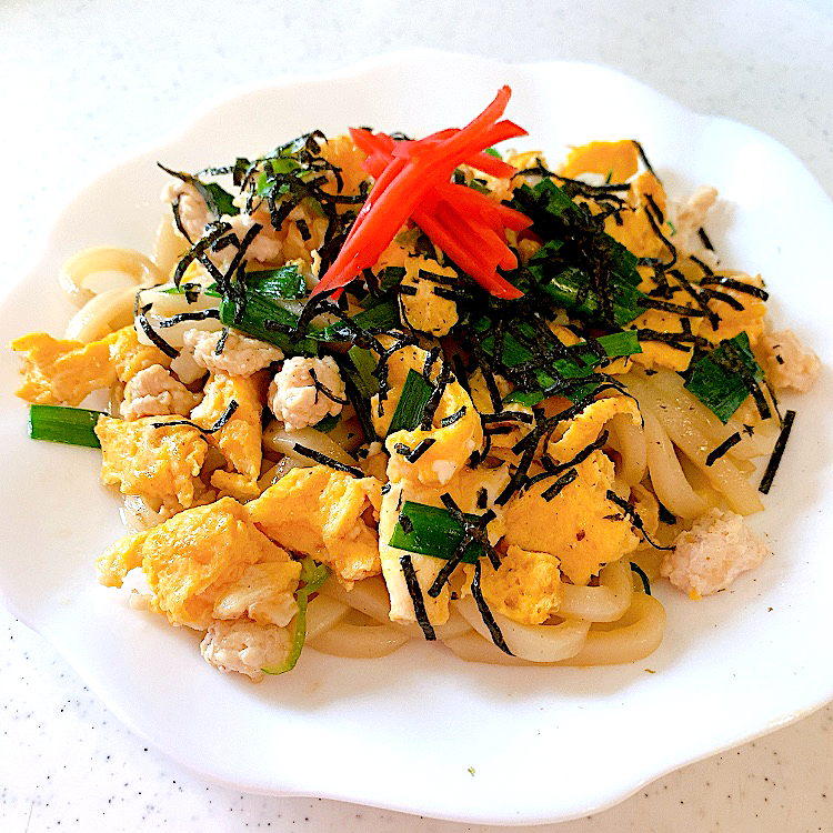 朝食の焼きうどん