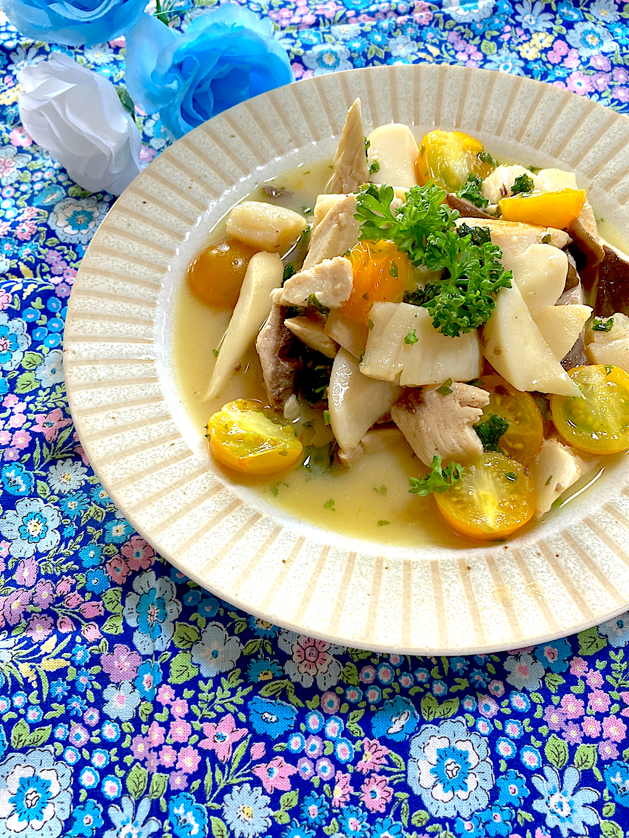 ぶり🐟とホタテのバターレモンソース煮🍋