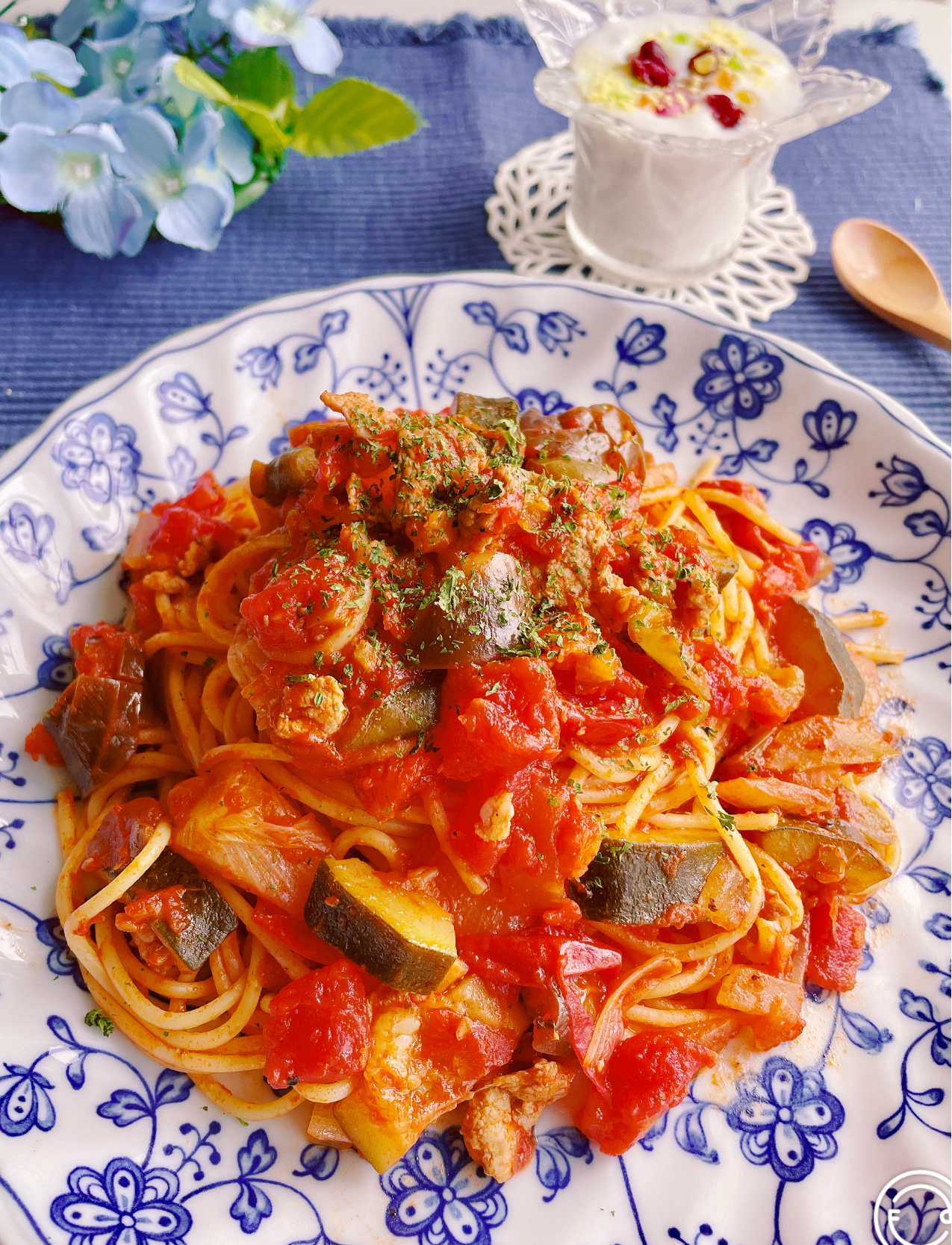 *🍅夏野菜のトマトソースパスタ🍅.*