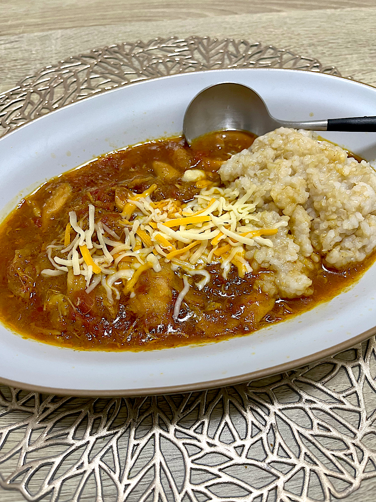 元シャバシャバカレーと元お粥のお昼ごはん