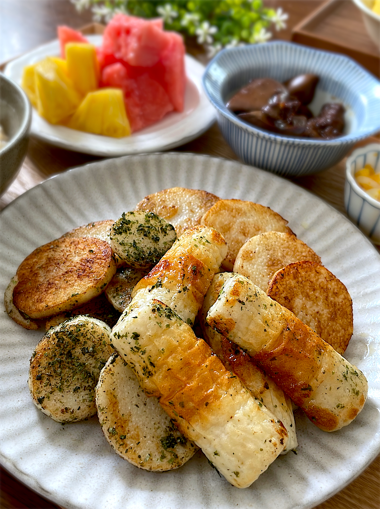 長芋と竹輪の磯部焼き