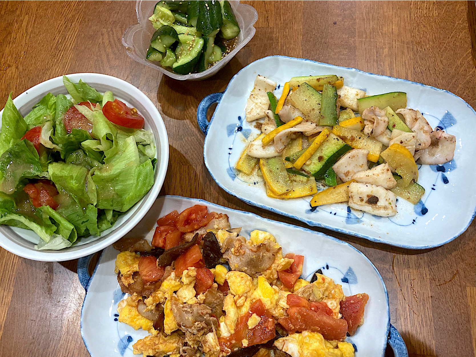 今日も採れたて野菜で 晩ご飯