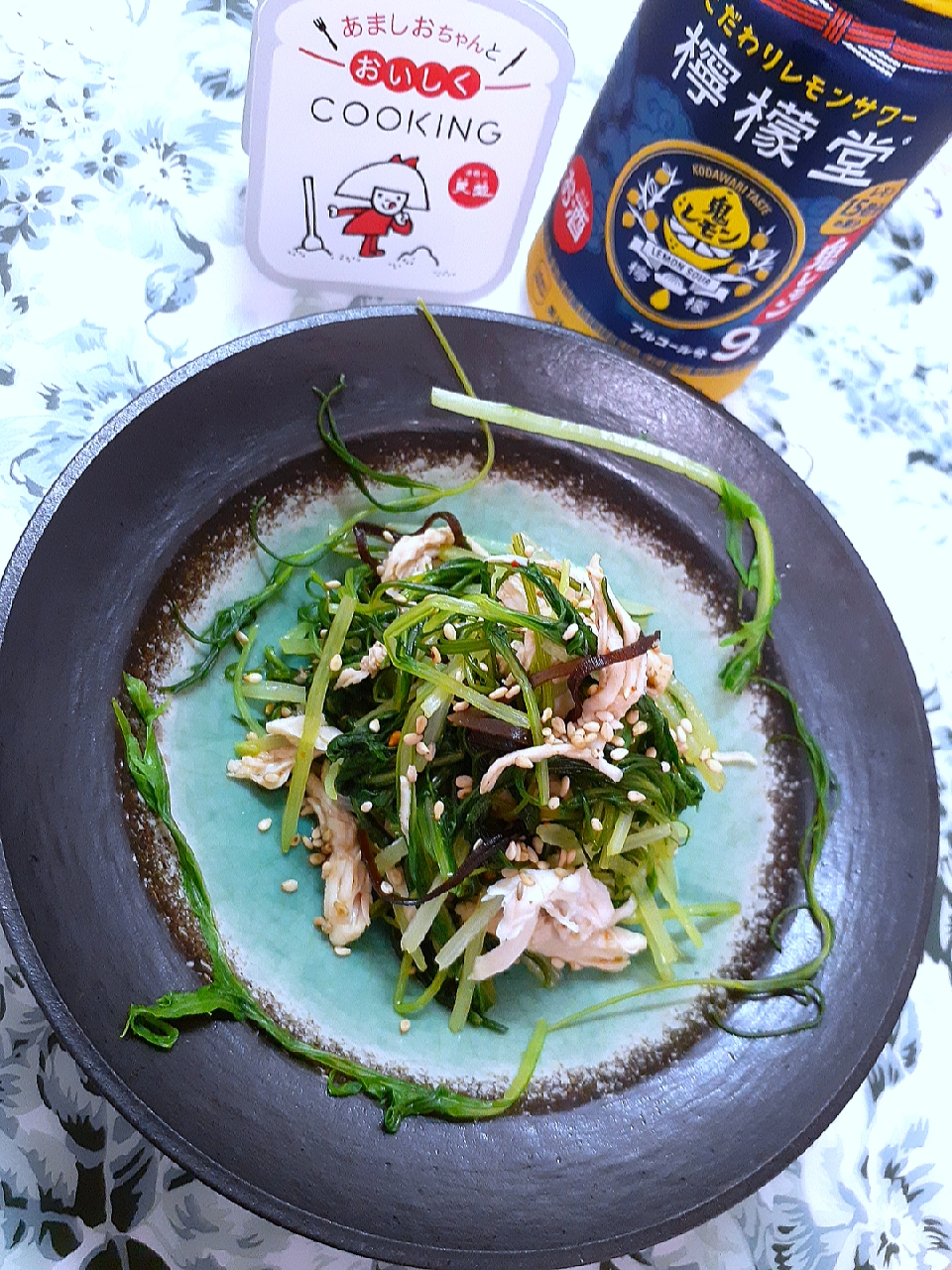 からあげビールさんの料理 【おうち居酒屋ごはん】ささみと水菜のヘルシー塩こんぶラーぽん和え