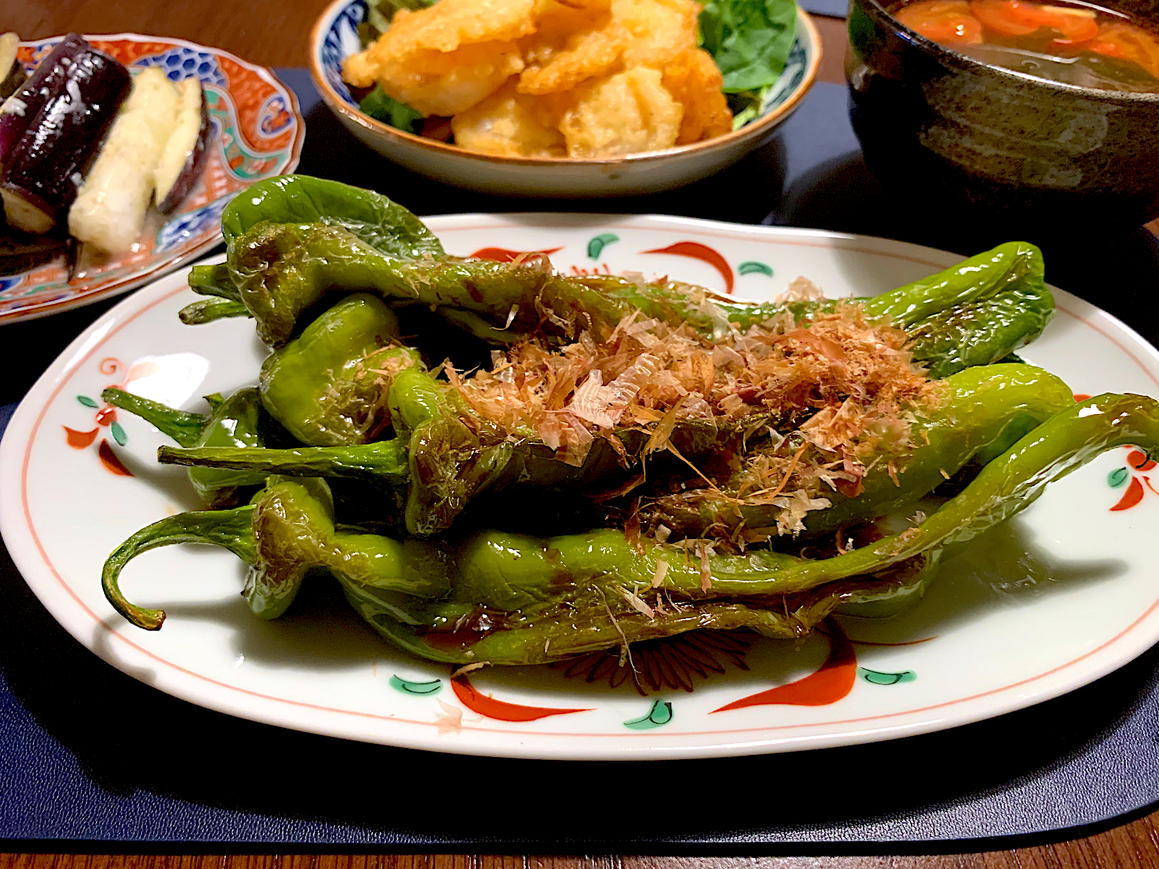 甘長とうがらしの蒸し焼き