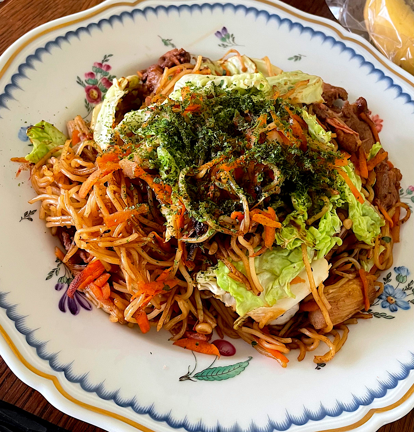 ランチ♯焼きそば♯ちりめんキャベツ♯野菜料理