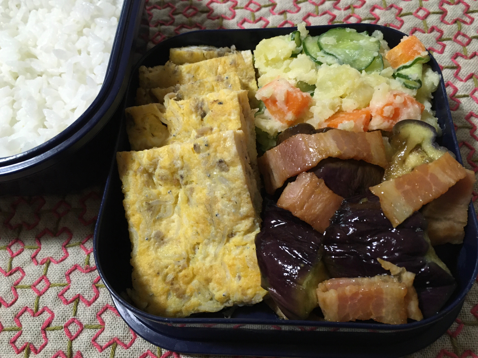 茄子のカレー醤油炒め弁当