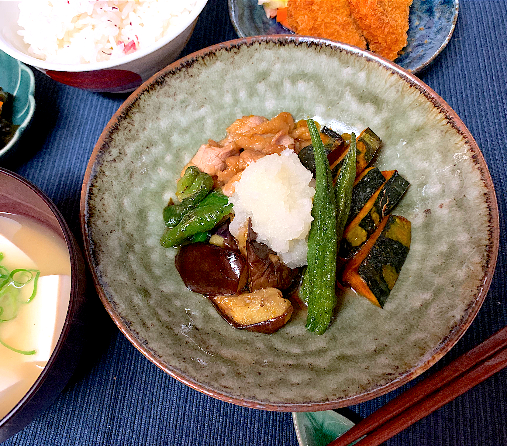 豚肉と夏野菜の揚げ浸し