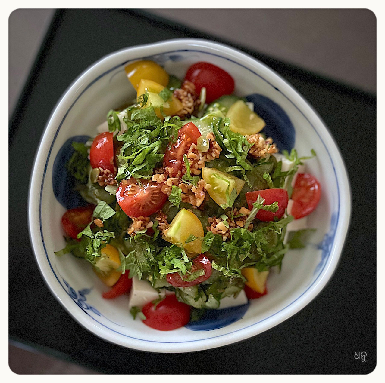 お豆腐とキュウリとめかぶのサラダ🥗