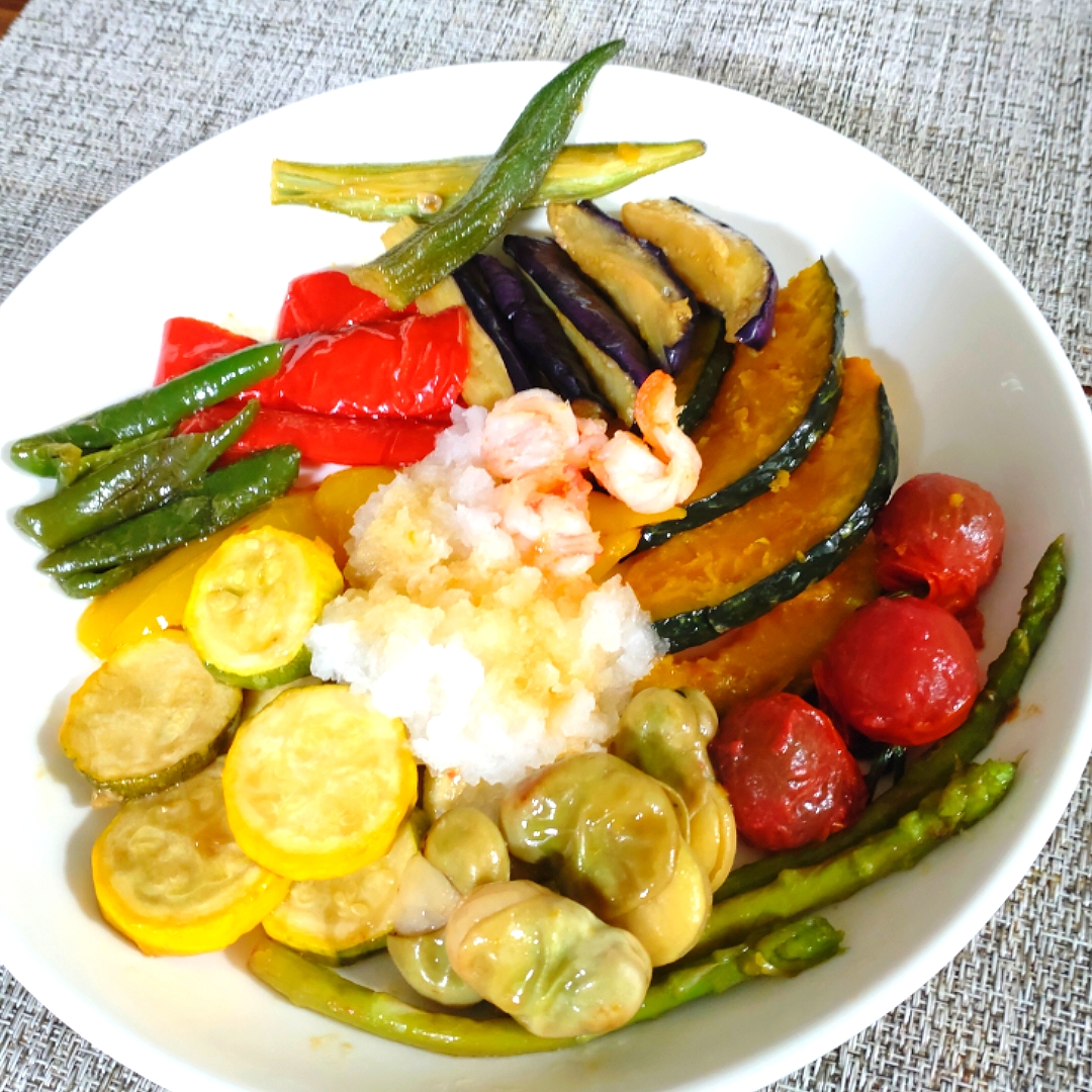 昆布ポン酢&大根おろしで美味しい夏野菜の素揚げ