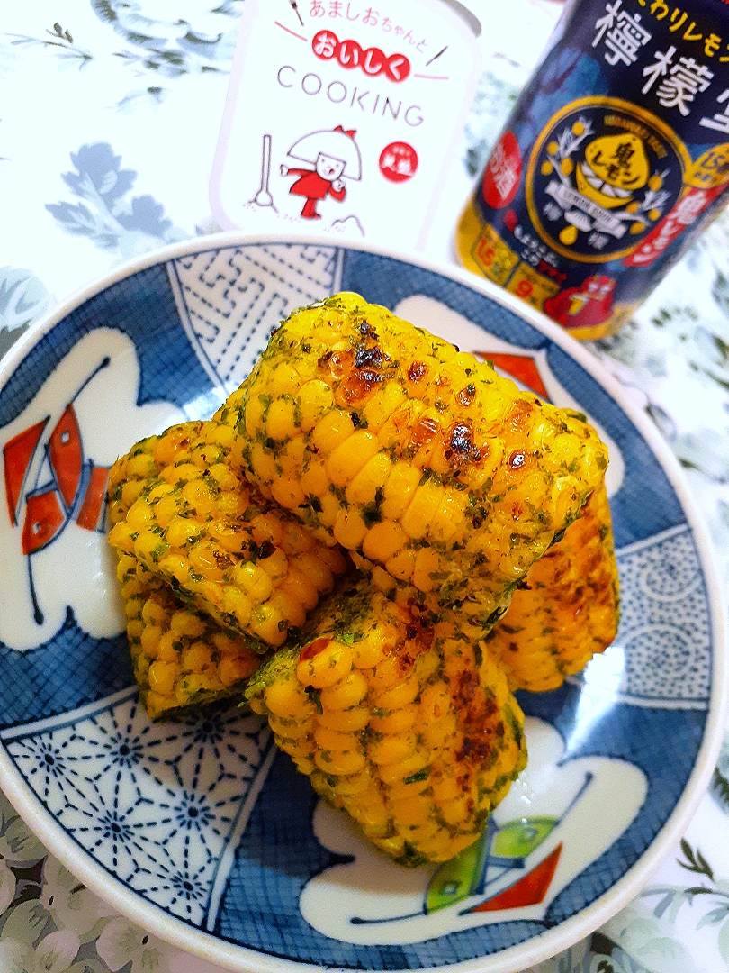 ポトスさんの料理 のり塩フライドコーン➡️焼いちゃいました🌽🌽