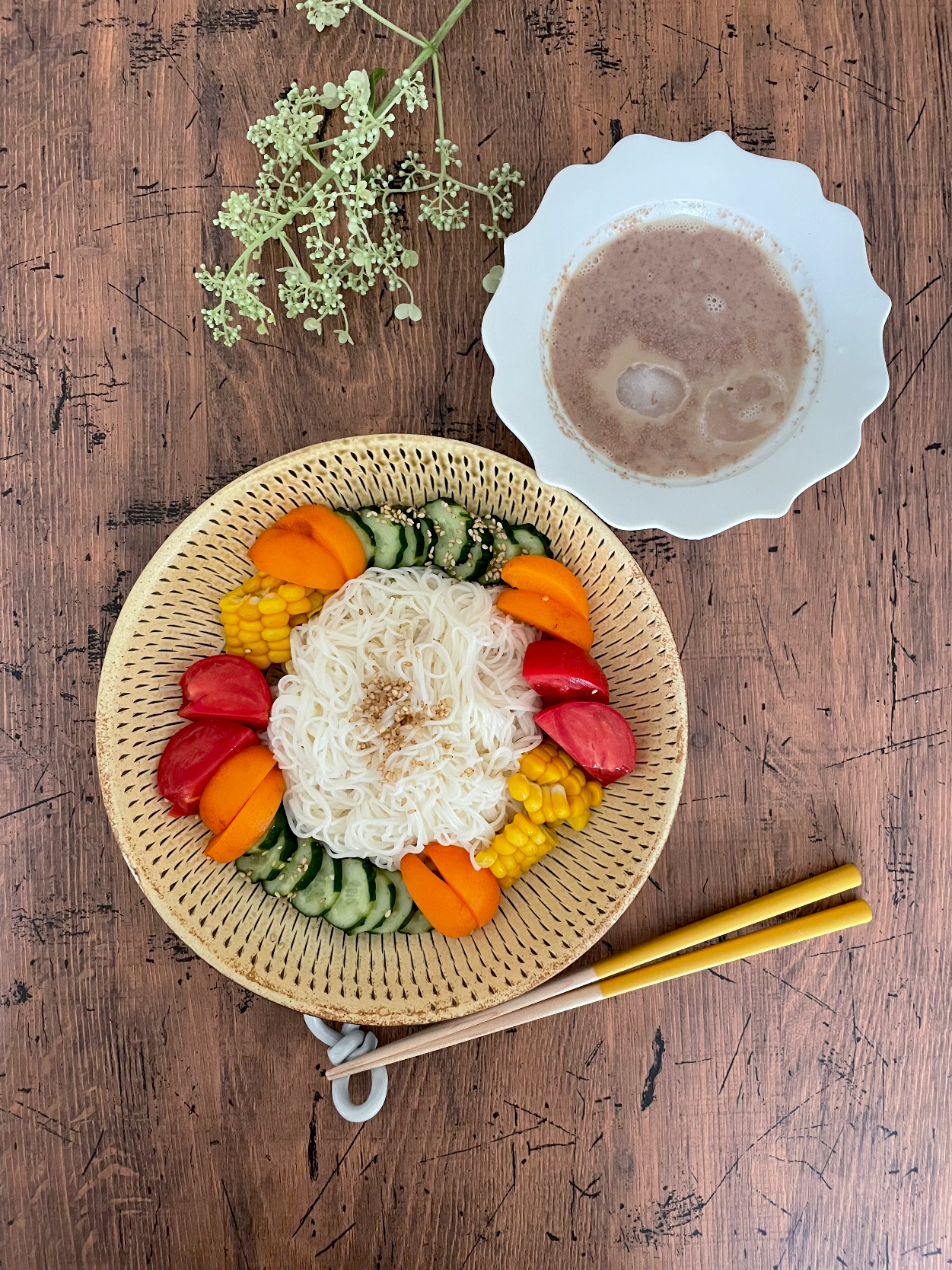 信州野菜とくるみだれ素麺