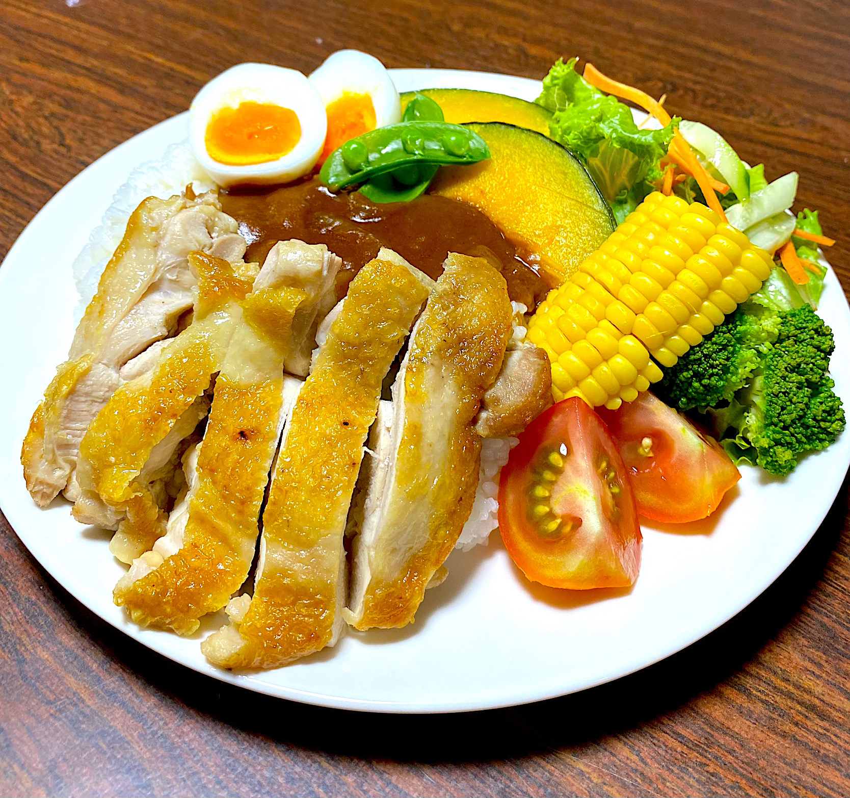 グリルチキンの夏野菜カレー