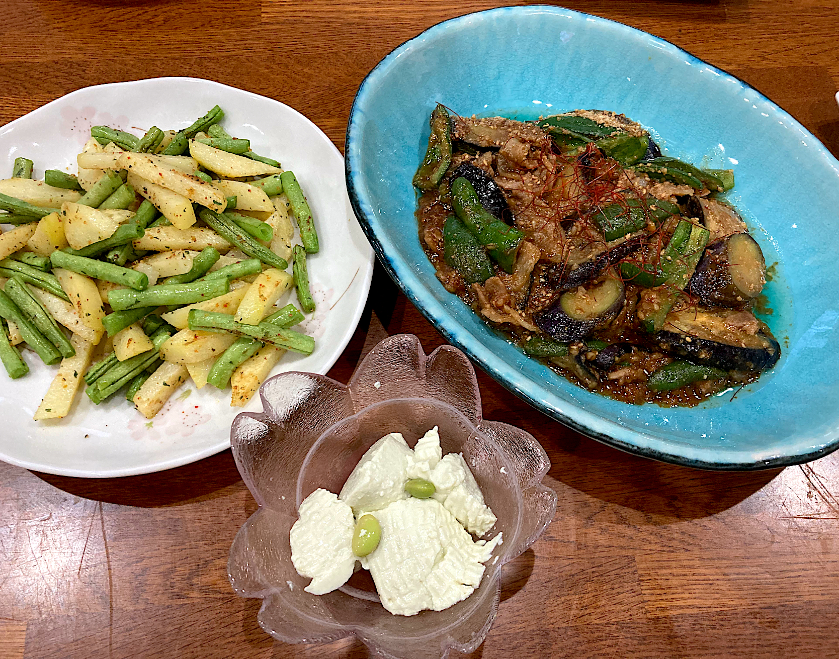 今夜も採れたて野菜で　晩ご飯