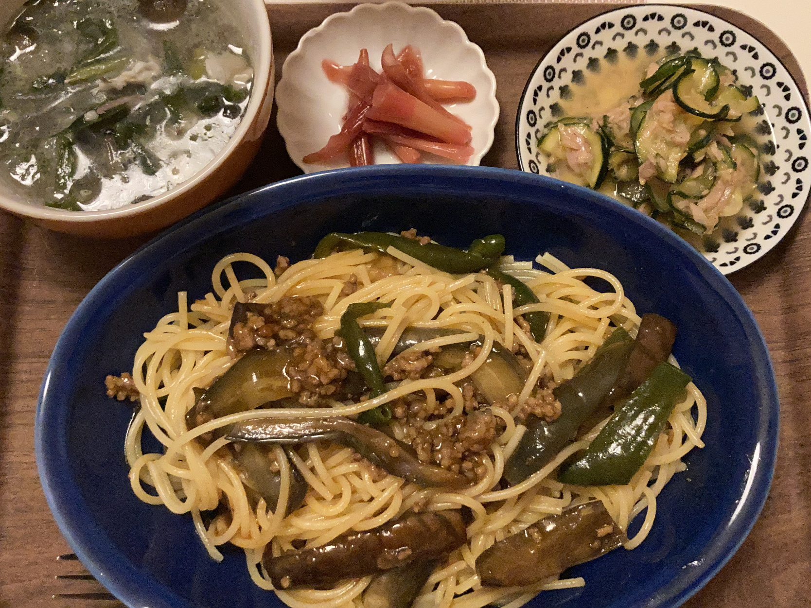 麻婆茄子パスタ🍆🍝❣️