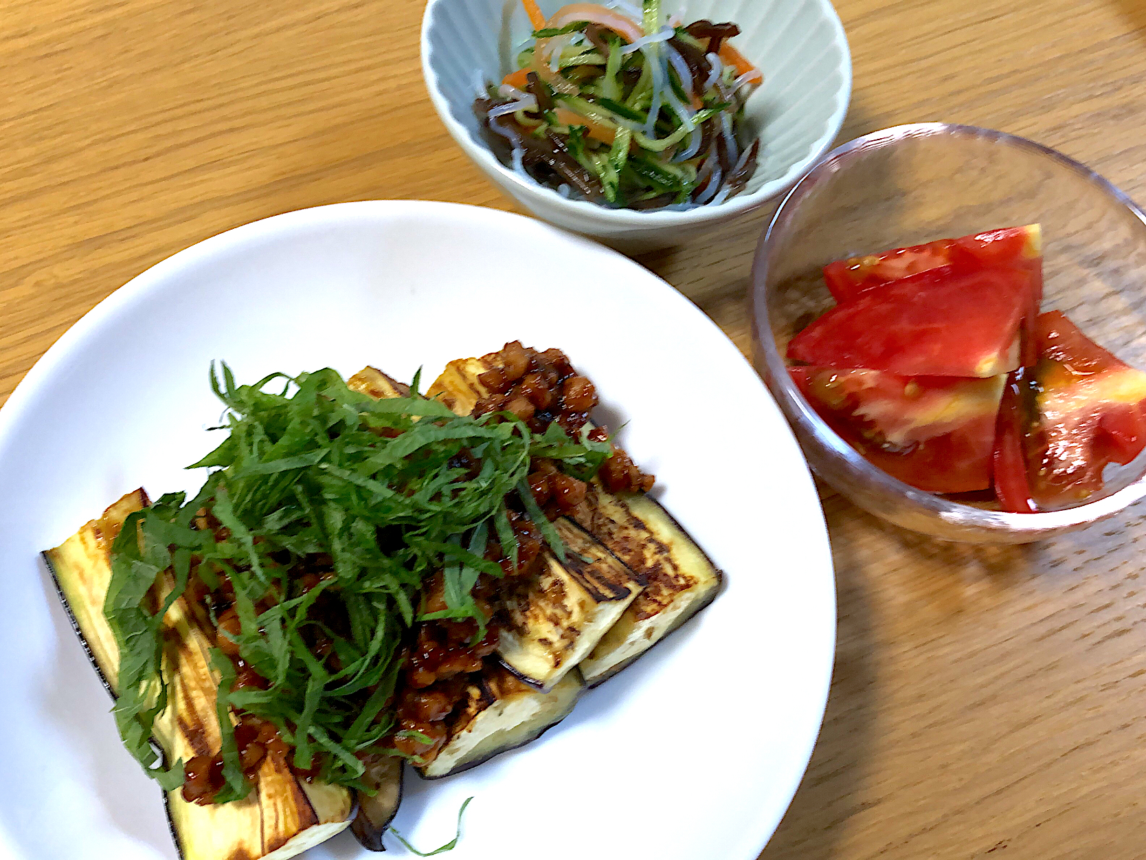 茄子の肉味噌のせ🍆大豆ミート✨