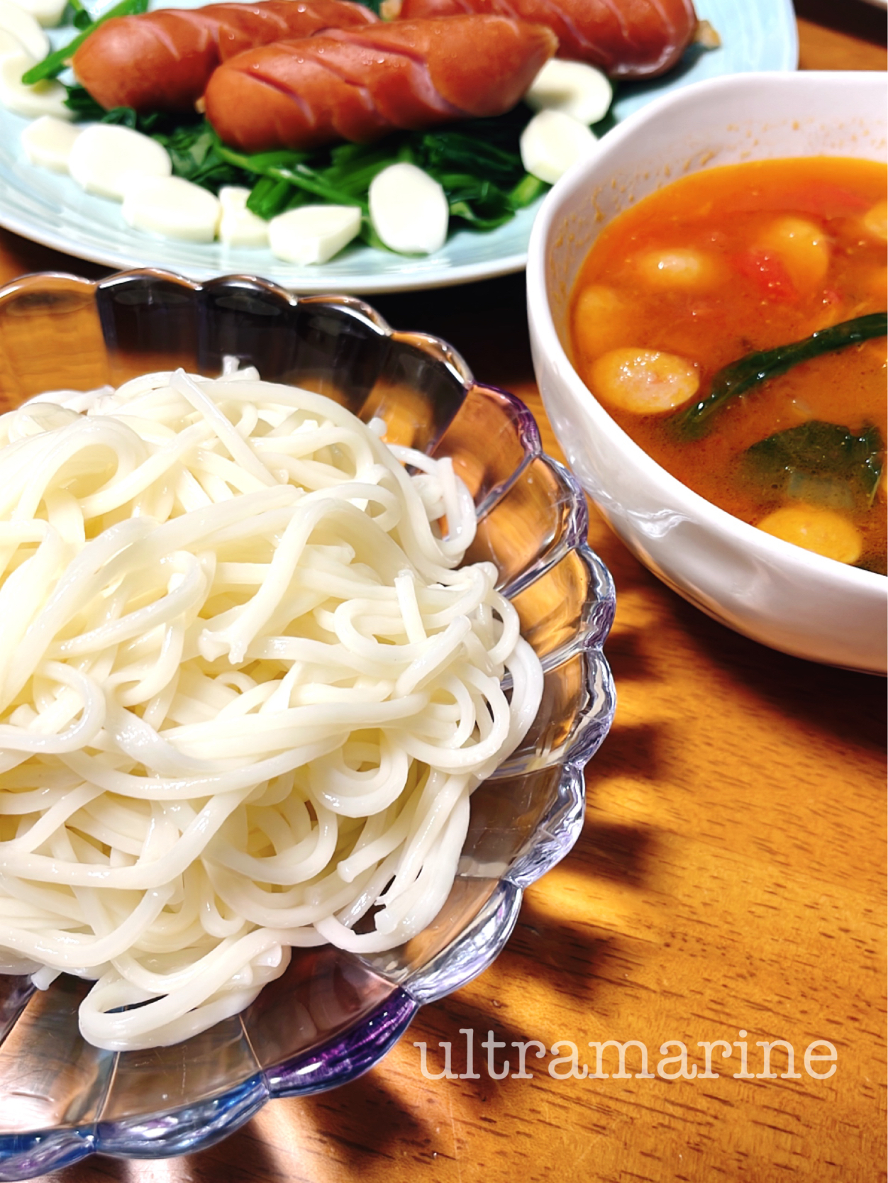 ＊トマトバジルスープそうめん♪とモッツァレラ サラダ＊