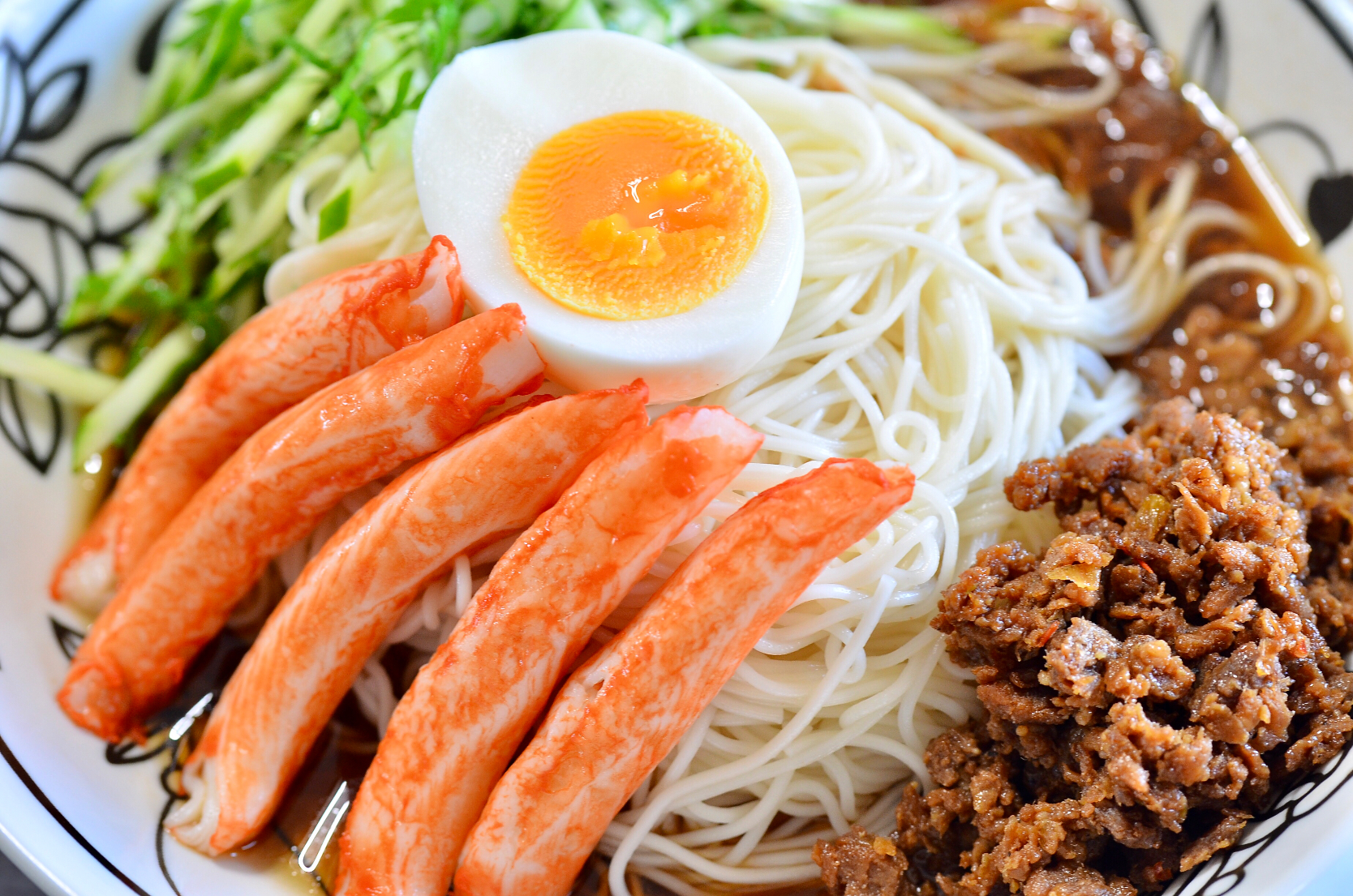 ほぼカニでぶっかけ素麺