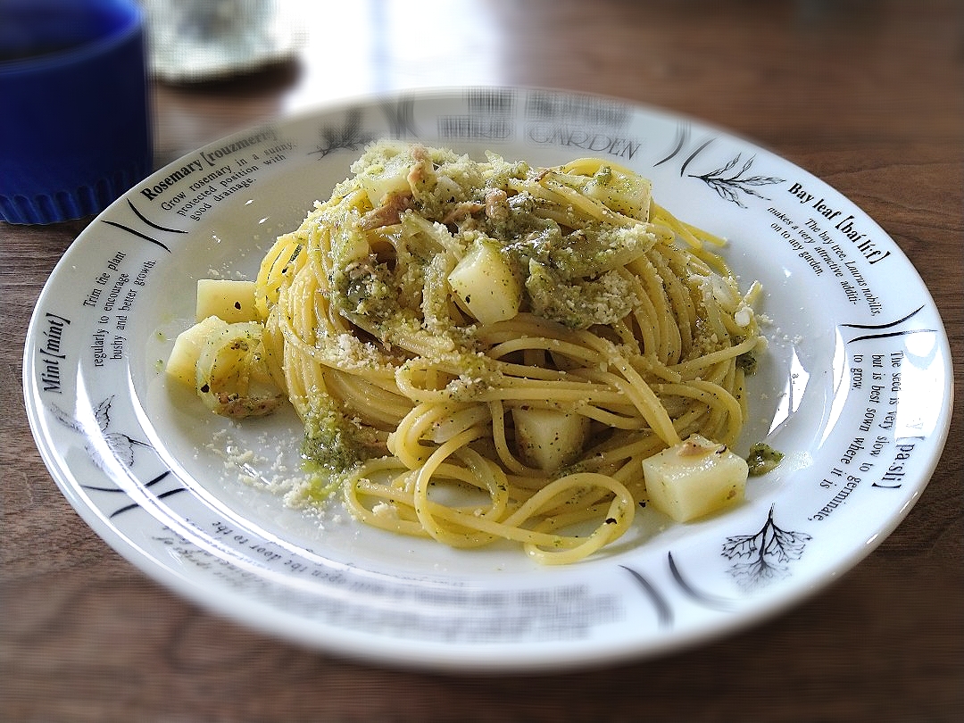 ツナとじゃがいものセロリコスパゲティ