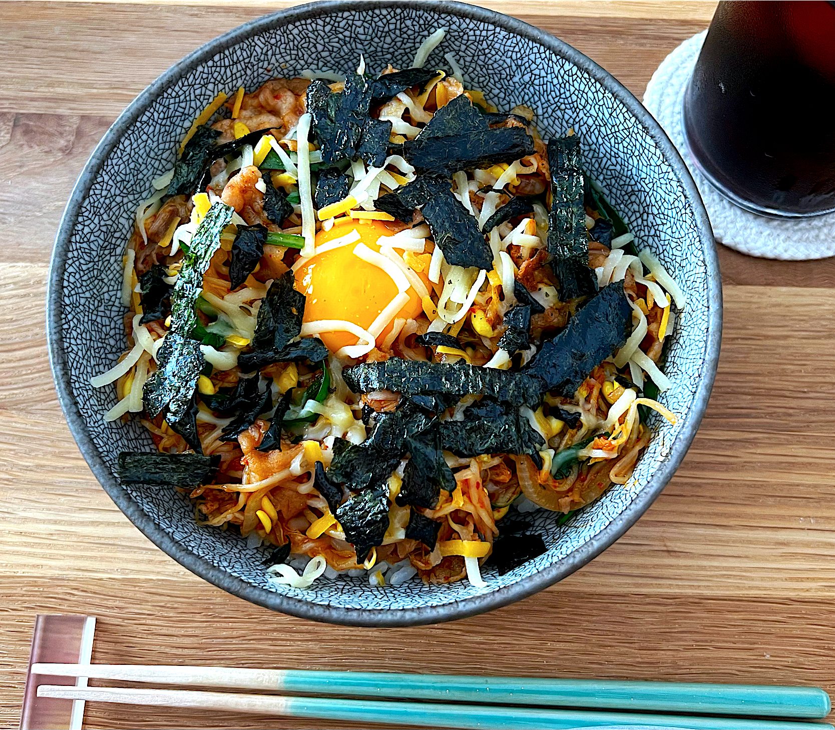 チーズ豚キム丼