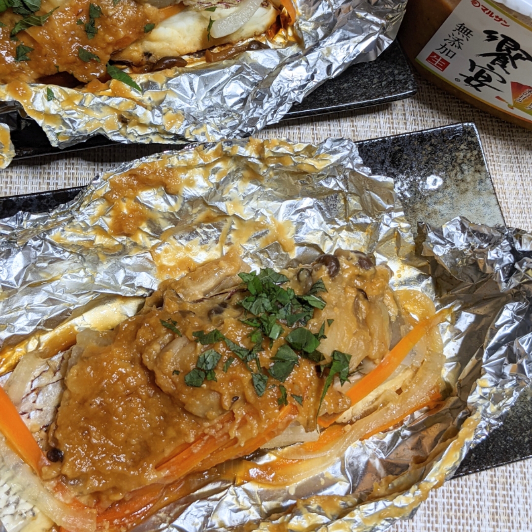 鯛と野菜の味噌ホイル焼き〜