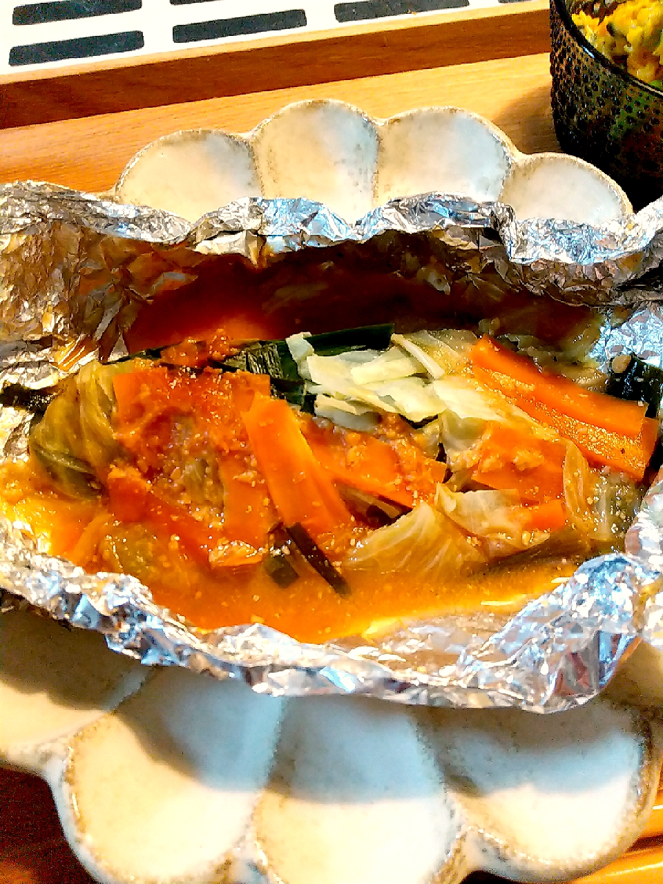 鮭と野菜のホイル蒸し焼き
