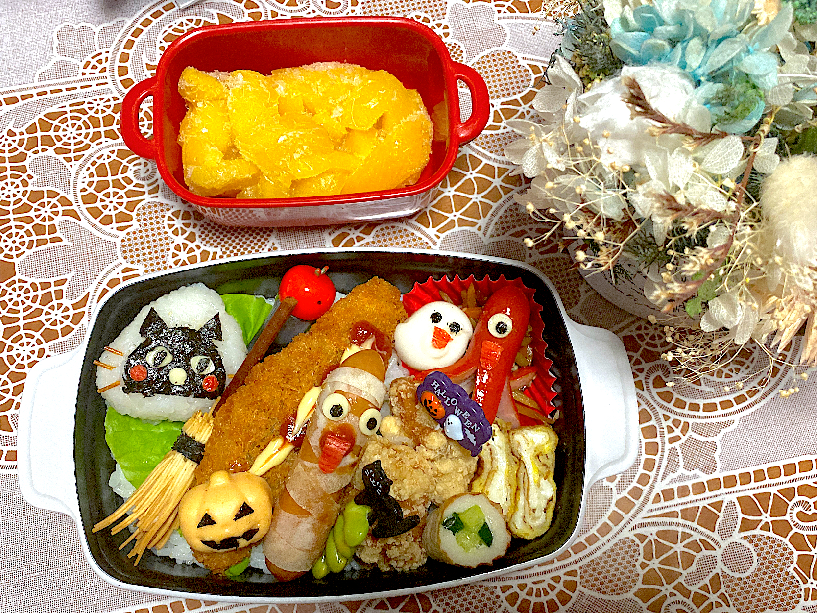 2022.10.25はハロウィンの白身魚フライ弁当🐈‍⬛