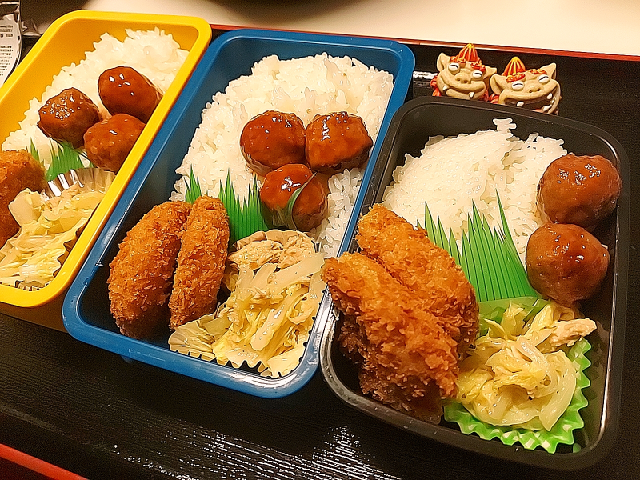 夫弁当、息子弁当、娘弁当