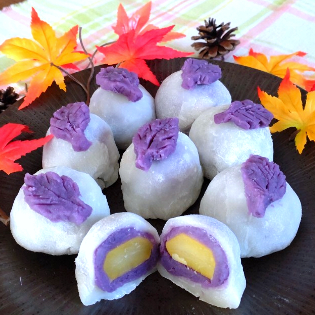 紫芋の栗大福