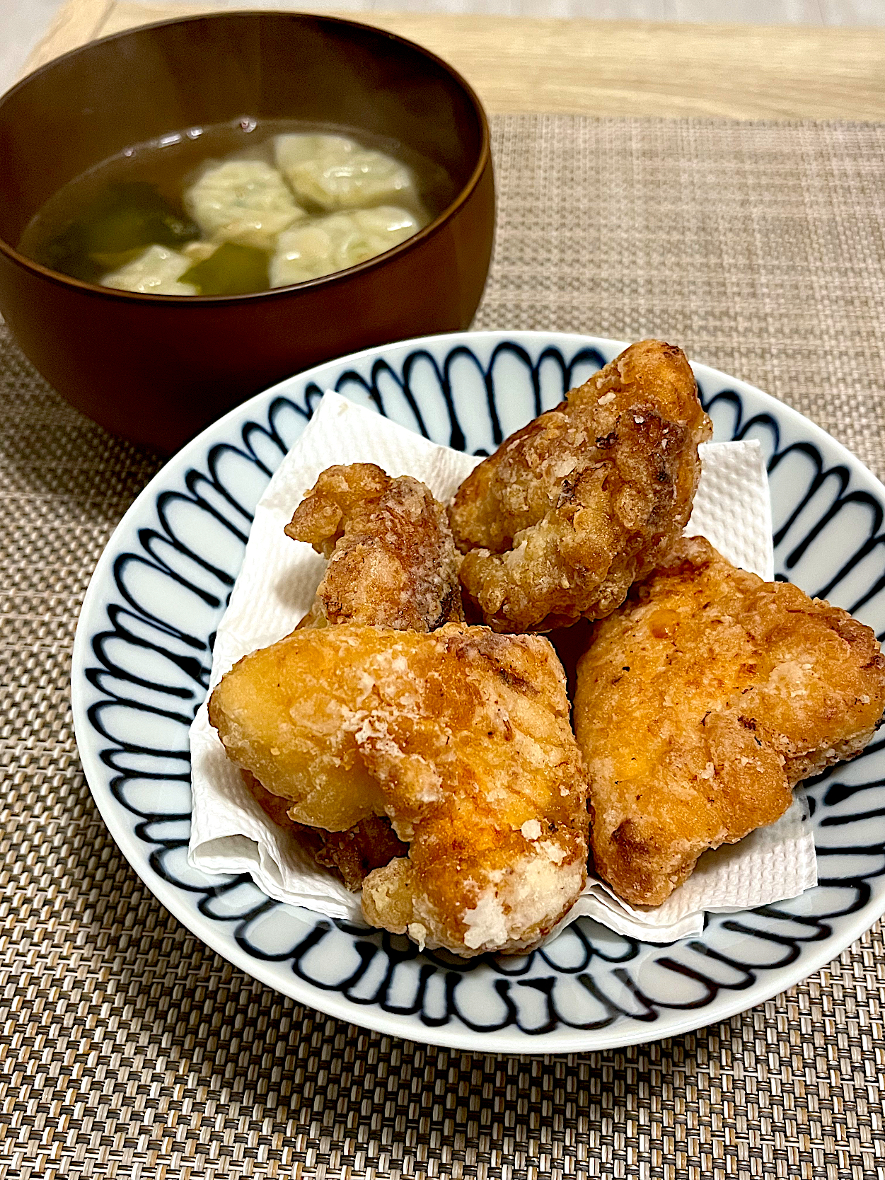 今日の夜ごはん~ザンギと餃子スープ~