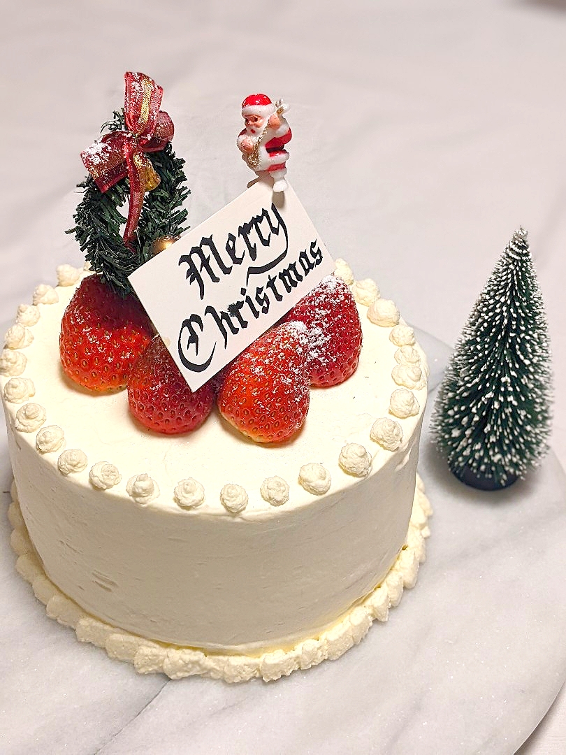 手作りクリスマスケーキ🎄
~カリグラフィしたカードと🖊~