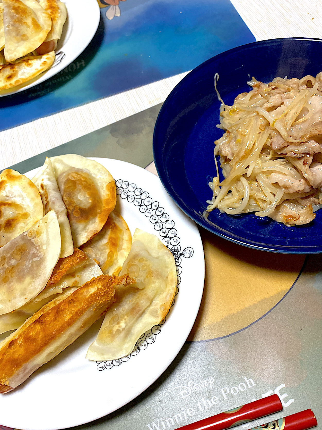 豚バラもやし、納豆餃子