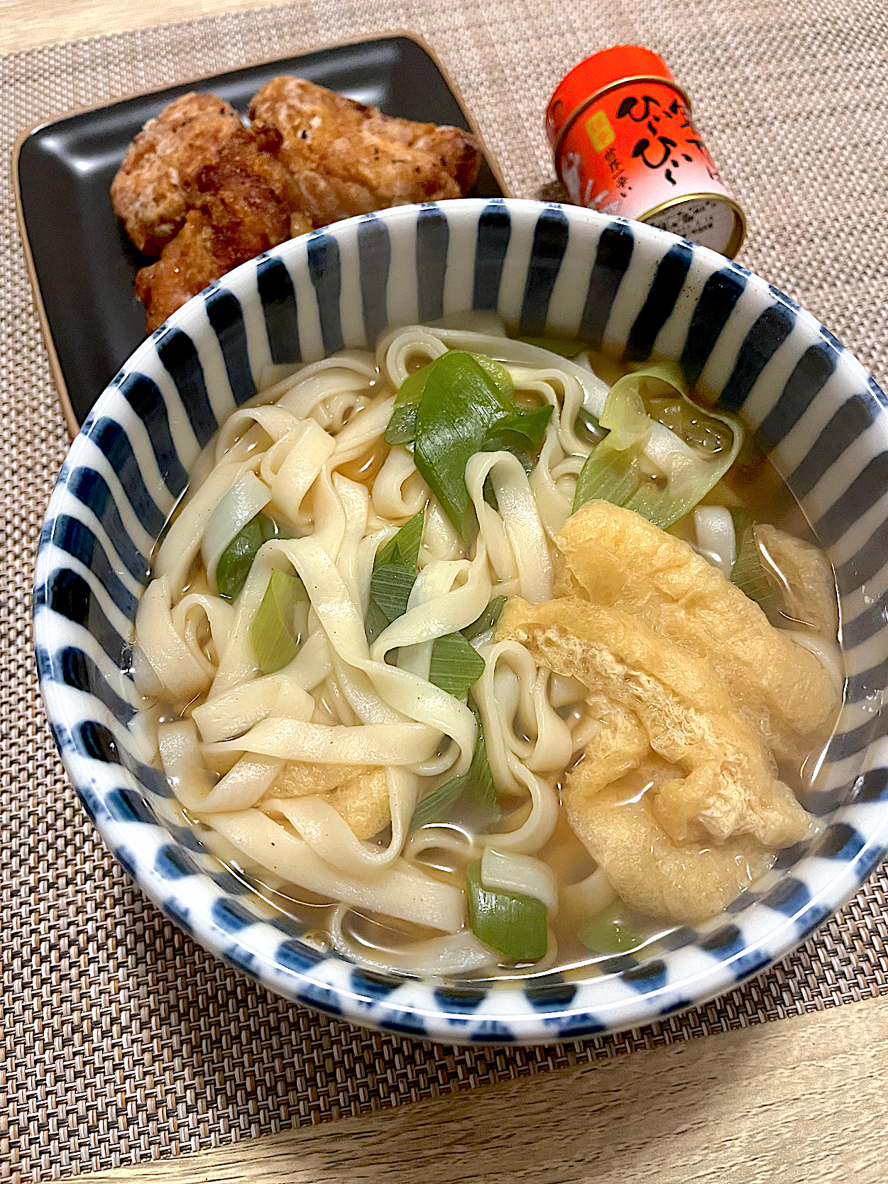 今日の夜ごはん~きしめんとザンギ~