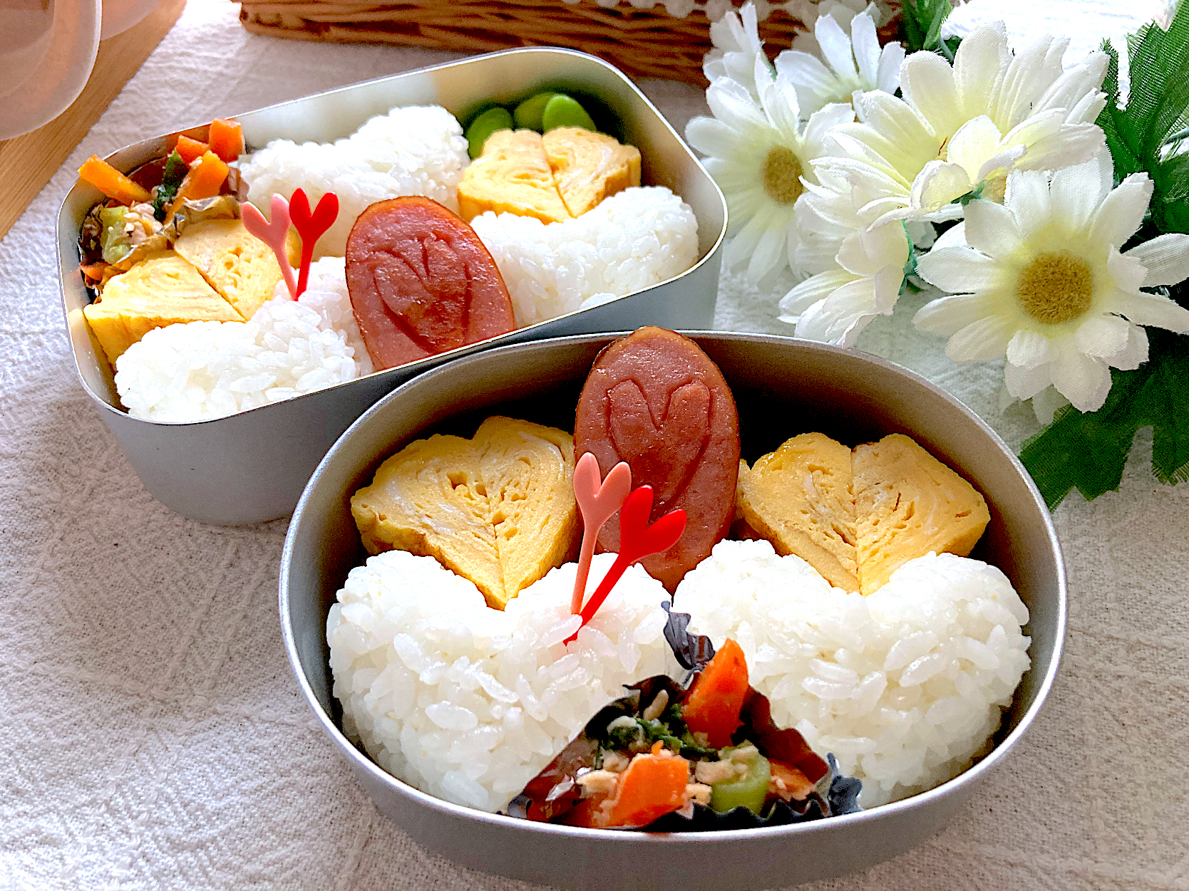 ＊バレンタイン💝ちびたんとべびたんの幼稚園お弁当＊