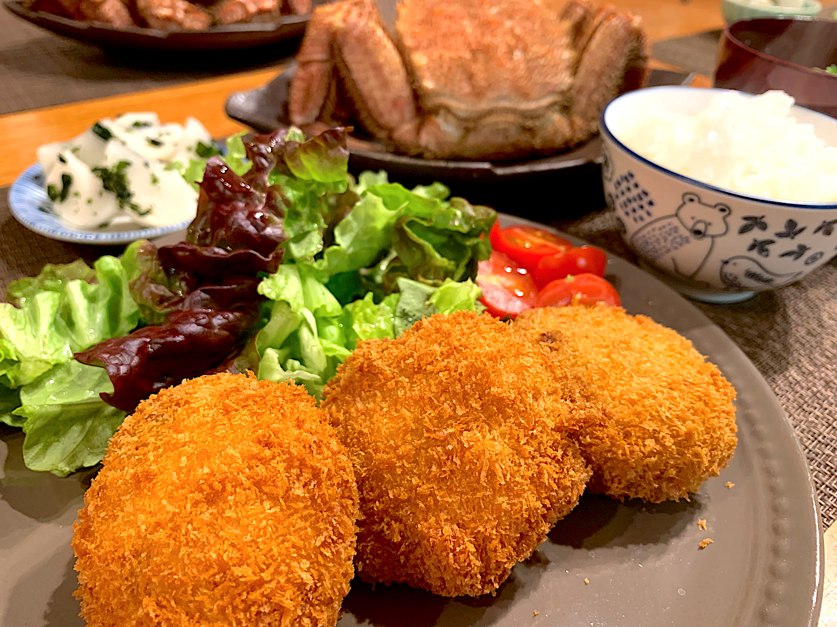 焼肉と白はんぺんコロッケ