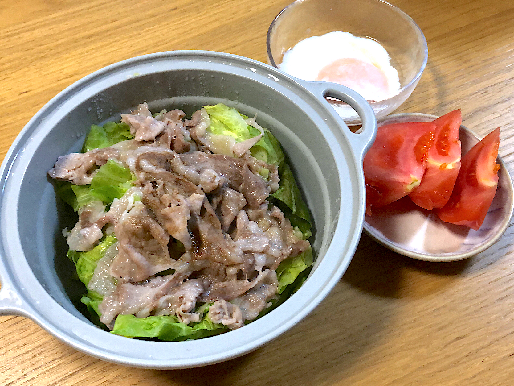 春キャベツと豚肉の重ね蒸し^_^