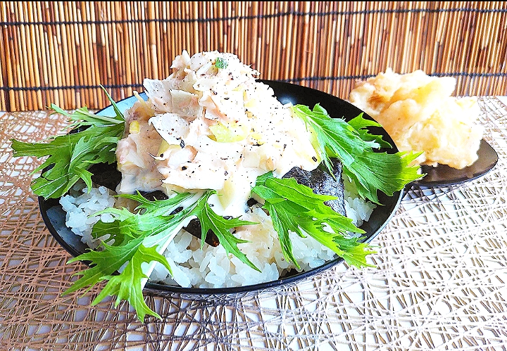 ❇️ツナとネギの麺つゆ山葵マヨ丼❇️