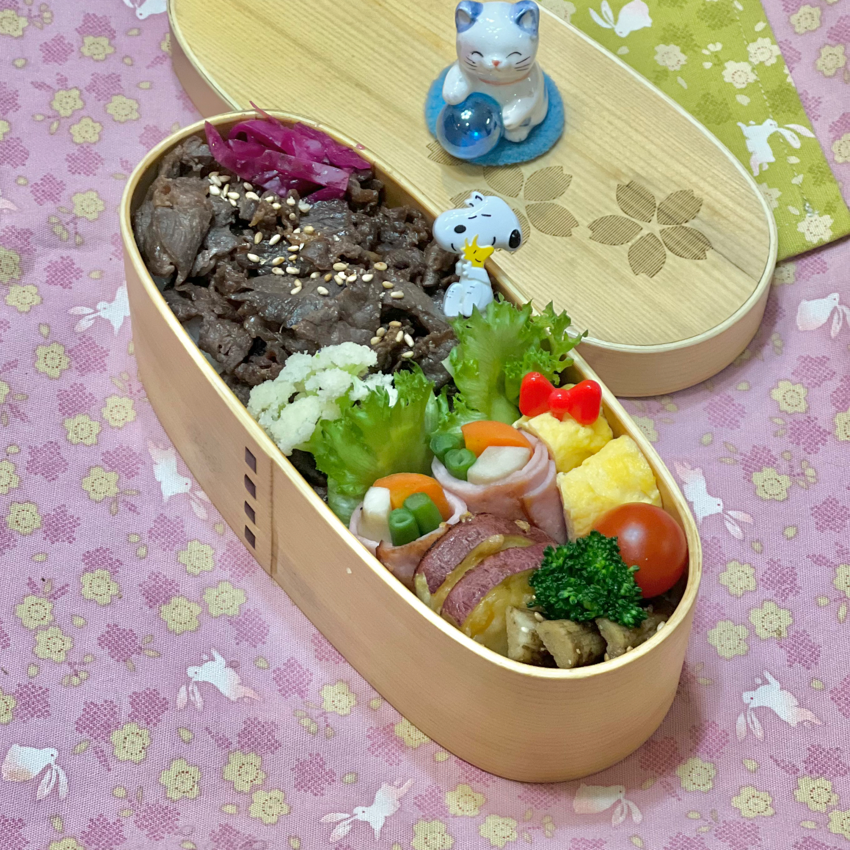 牛しぐれ煮☘️の💙ちゃんお弁当　2/13月