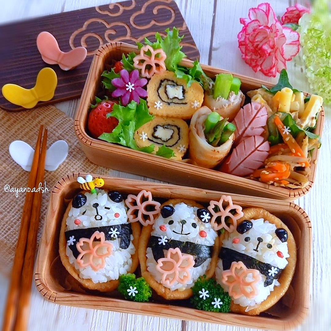 🌸🐼パンダいなり弁当