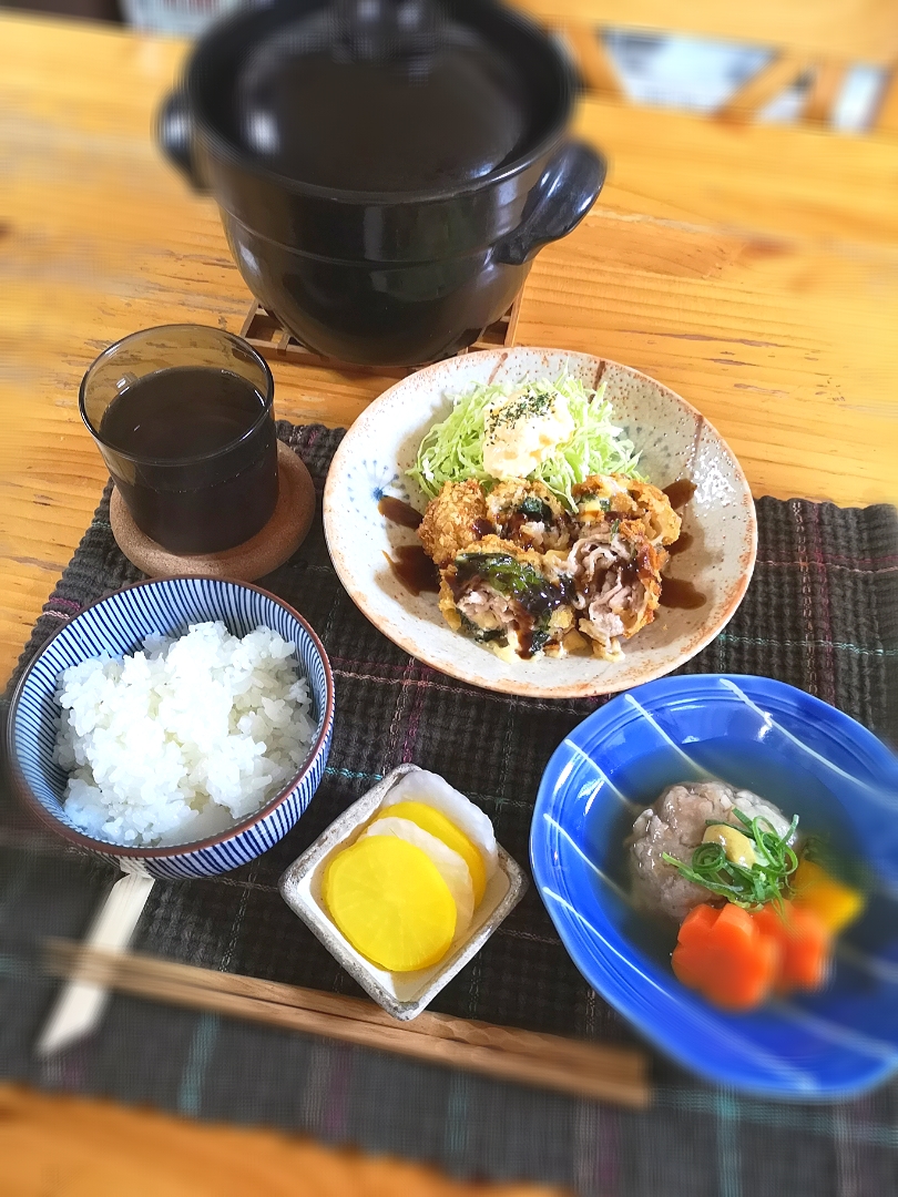 今夜は豚バラ大葉チーズ
でカツです^_^