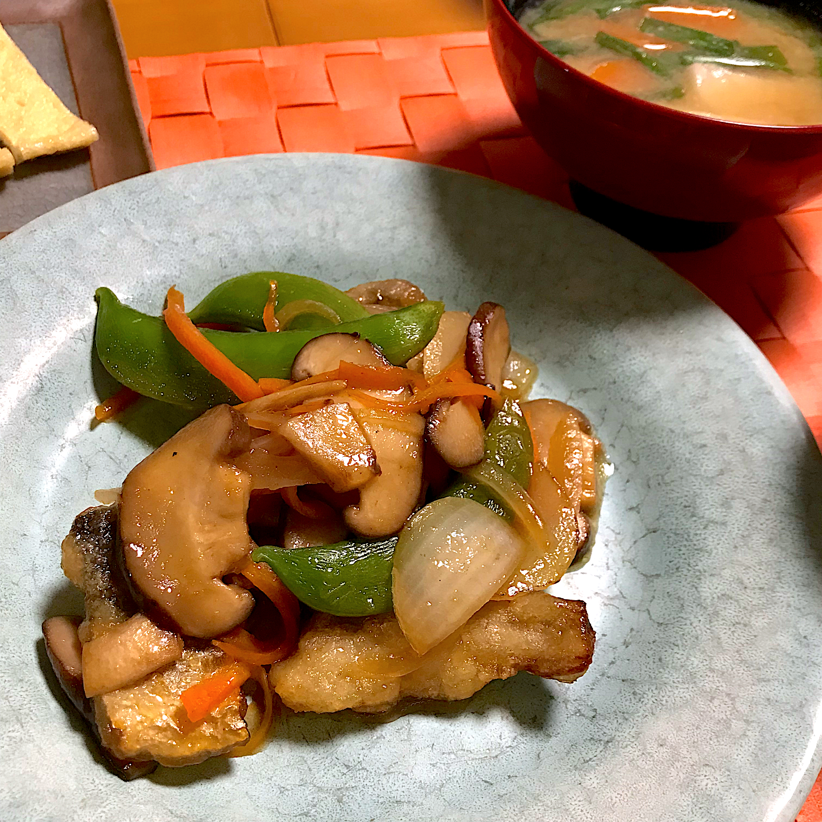 さわらと野菜の甘酢炒め