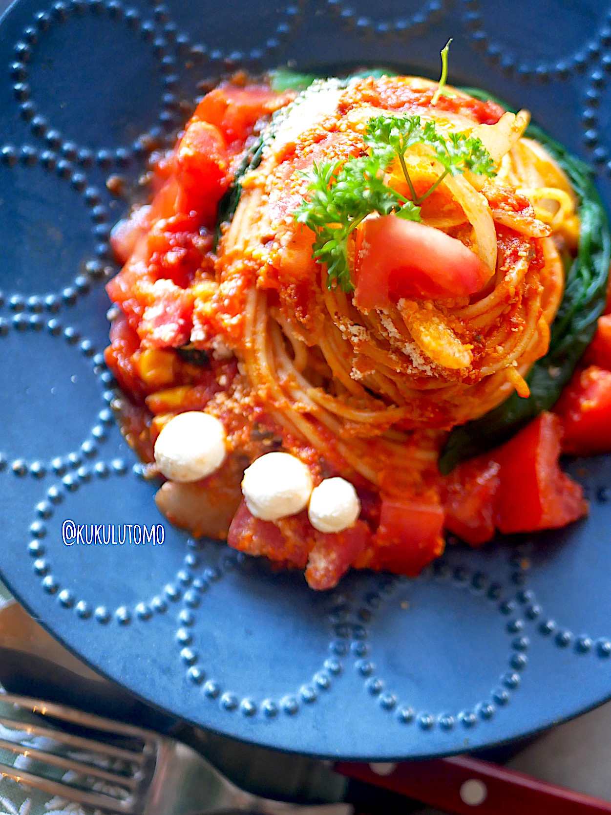 生トマト🍅入りミートトマトソーススパゲッティ