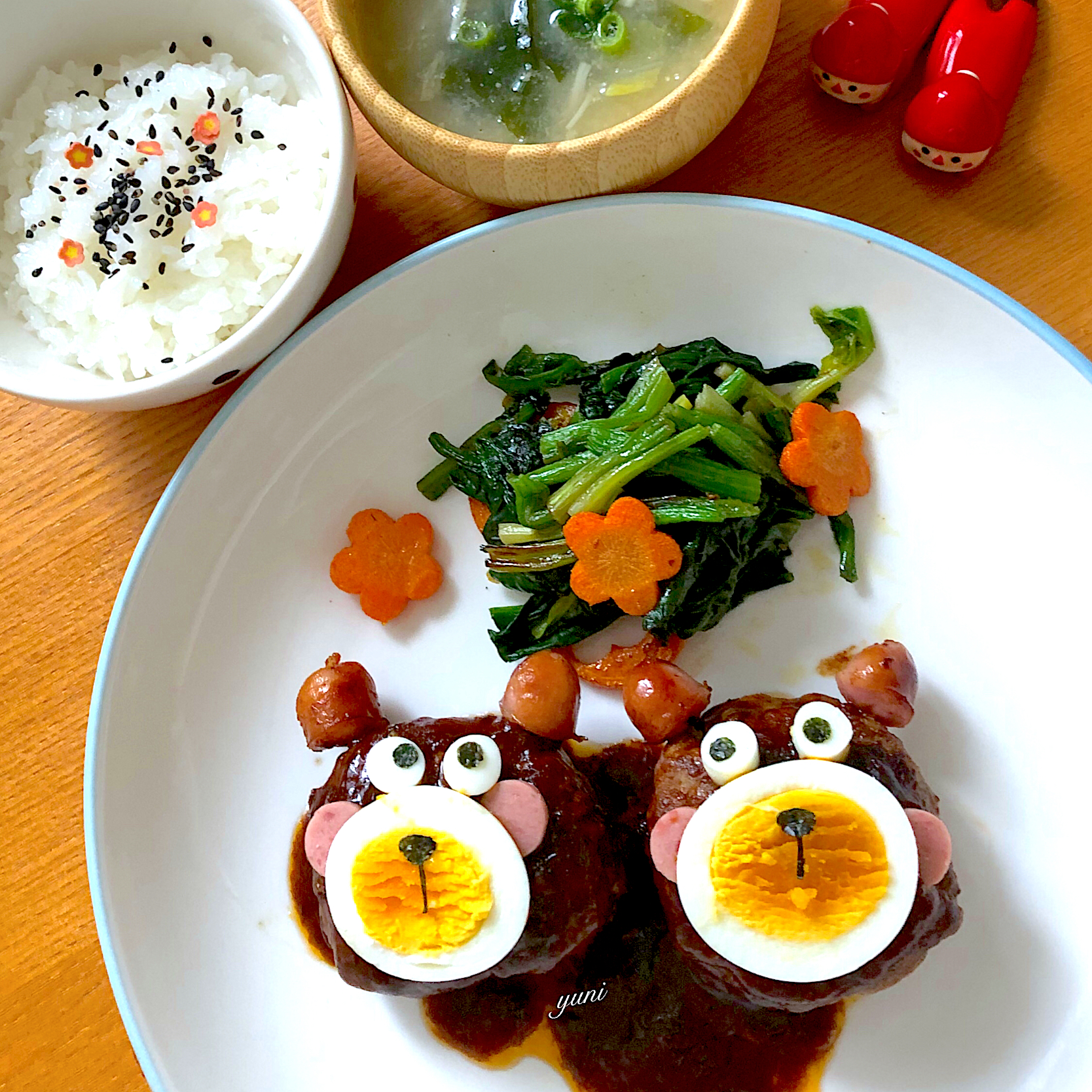 昼ごはん🍚ハンバーグ🍳