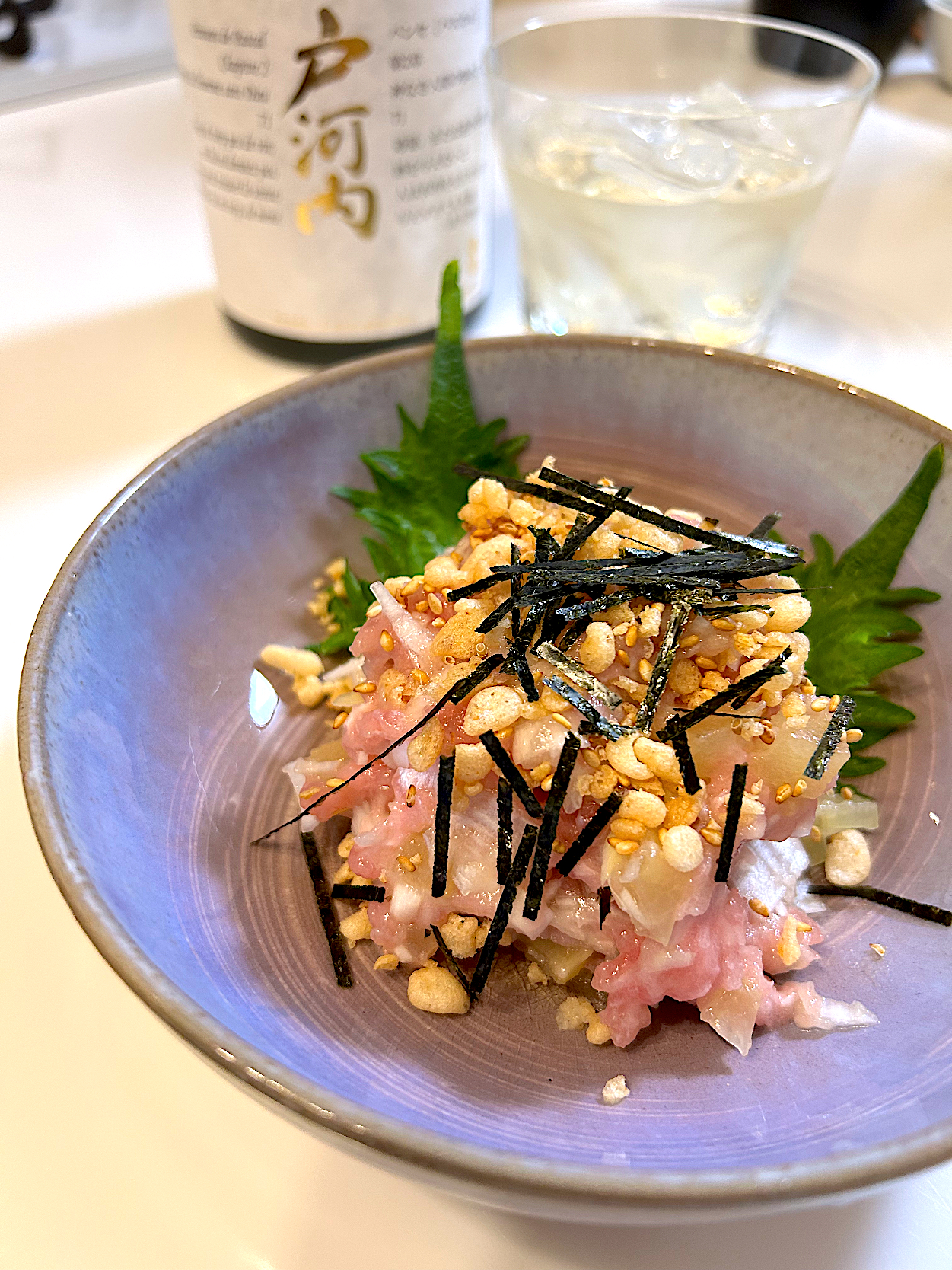 taruto⭐️さんの料理 まぐろのとろたく🐟✨天かすのせ