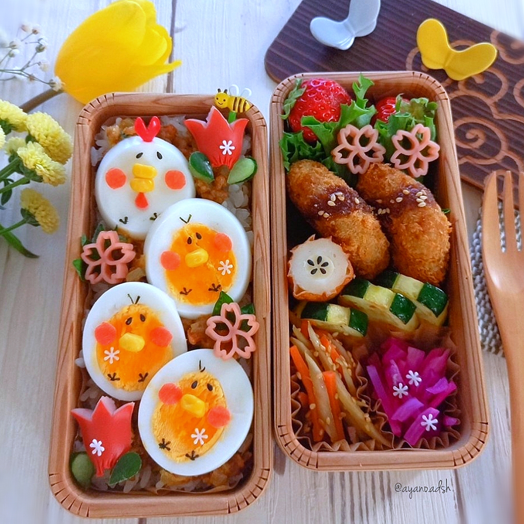 🐔🐤ゆでたまのっけ
ドライカレー弁当