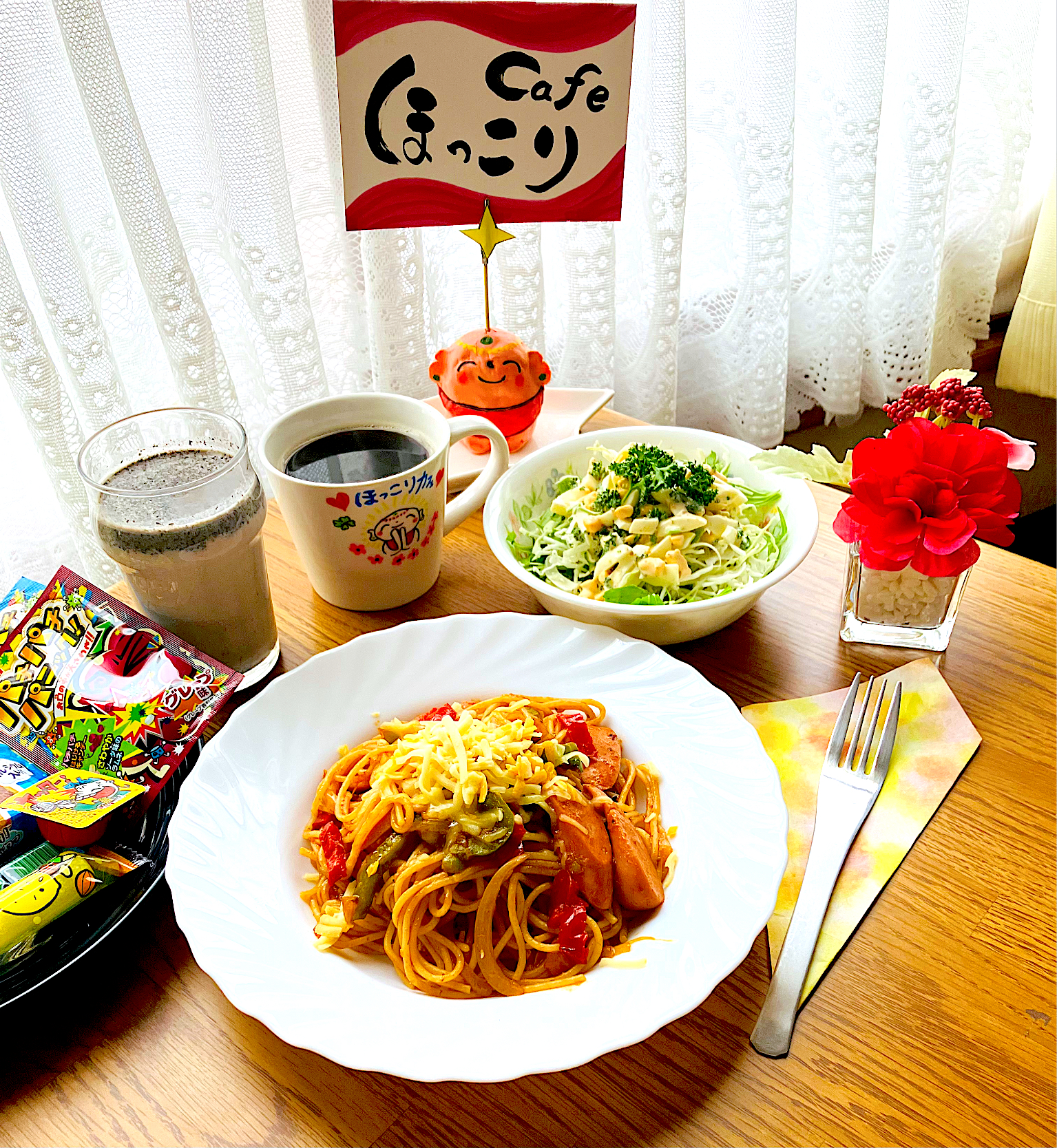 カフェ風モーニングセット^ ^♫喫茶店のナポリタンは美味しい💖